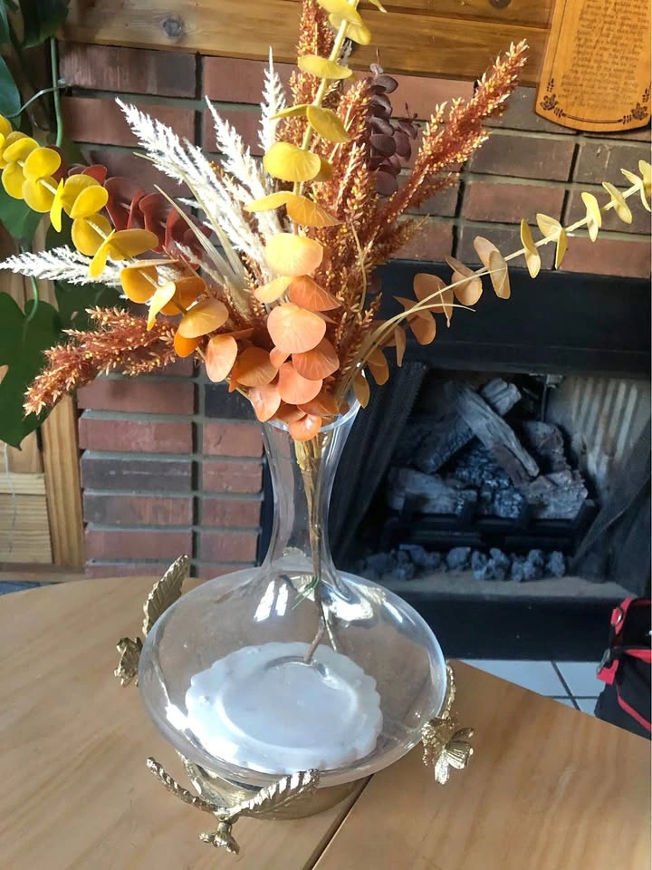 Glass Vase With Fall Foliage 🏈