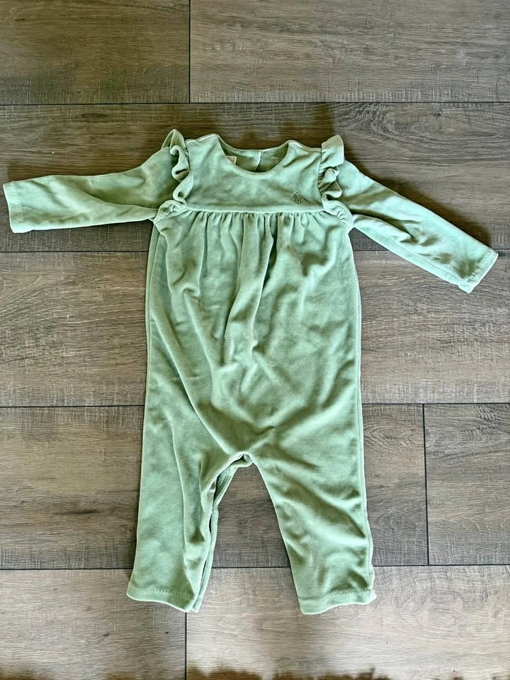 Ralph Lauren Baby Girl Velour Coverall