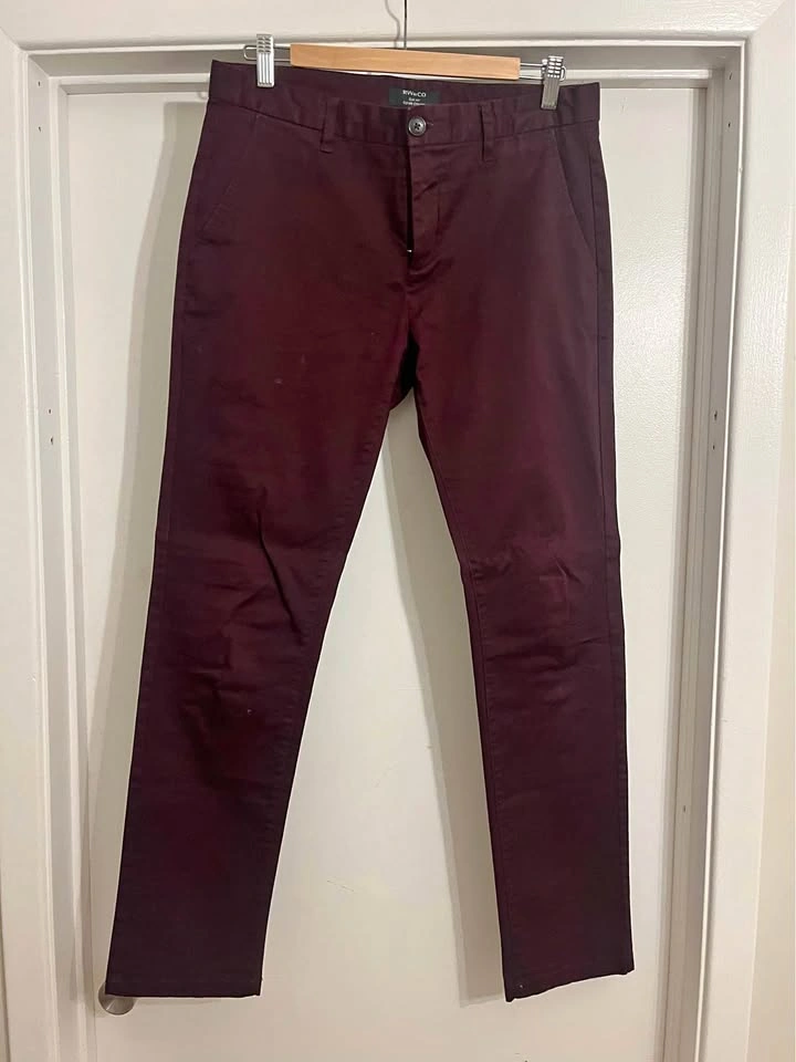 RW&Co Slim Burgundy Chinos