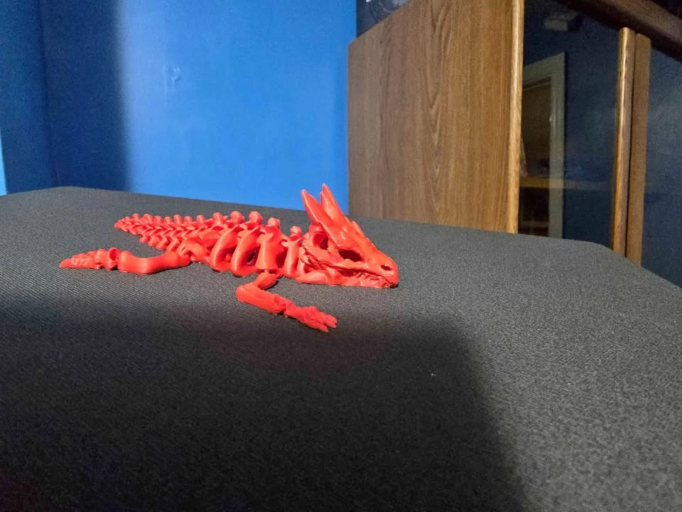 Articulated Skeleton Dragon Red – 3D Printed