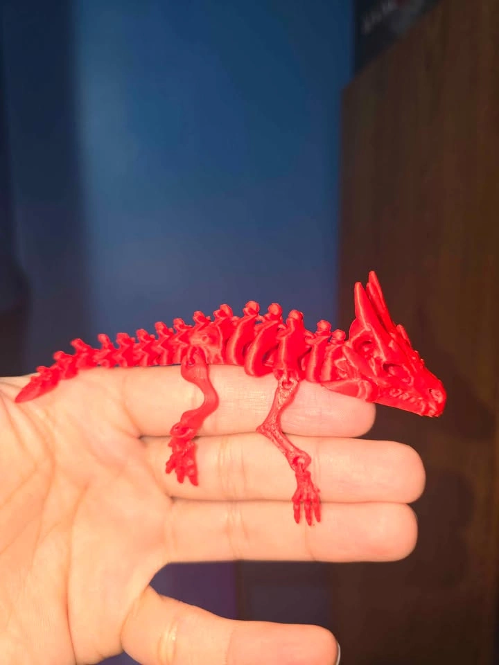 Articulated Skeleton Dragon Red – 3D Printed - photo 3