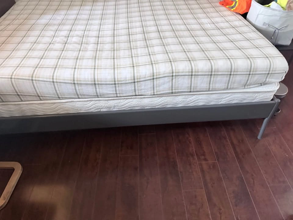 IKEA bed frame and two double mattress - photo 2