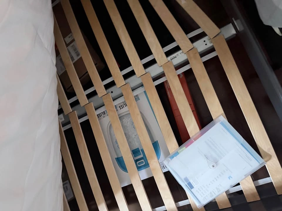 IKEA bed frame and two double mattress - photo 3