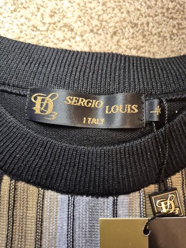 Vintage Italy Classic Men’s Crewneck Sweater in Black and Stripe - photo 4