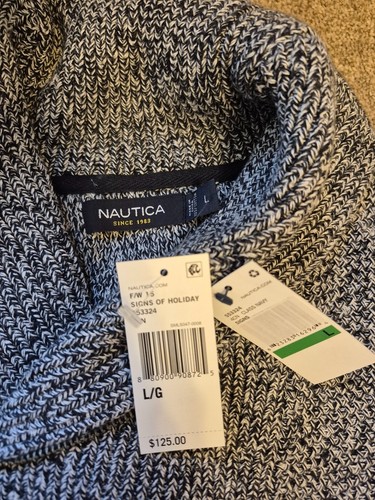Vintage NWT Nautica Men's Black & White Marled Half-Zip Sweater - photo 5