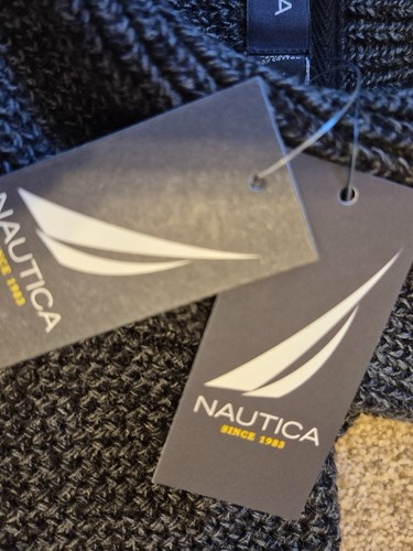 Vintage NWT Nautica Men's Charcoal Gray Shawl Collar Quarter-Zip - photo 4