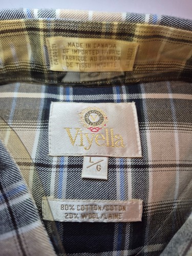 Viyella New NWT Men's Navy and Beige Plaid Button-Down Shirt - photo 2