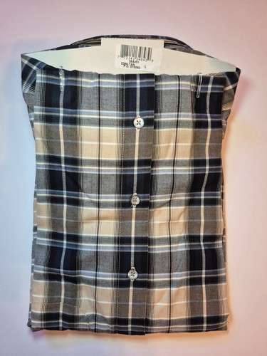 Viyella New NWT Men's Navy and Beige Plaid Button-Down Shirt - photo 5