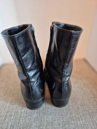 Vintage Florsheim Black Leather Zip Ankle Boots 8D - photo 4