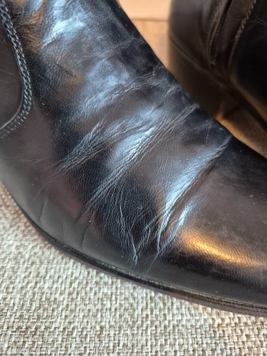 Vintage Florsheim Black Leather Zip Ankle Boots 8D - photo 5