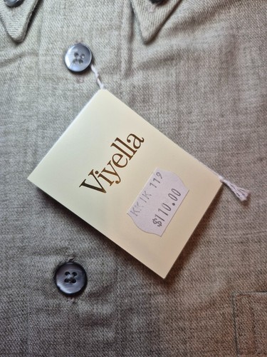 New NWT Viyella Men's Button-Down Shirt in Light Olive/Ash Vinta - photo 4