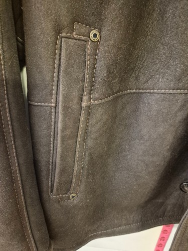 Vtg NWOT Men's Brown Shearling 100% Leather Military Field Jacke - photo 4
