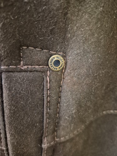 Vtg NWOT Men's Brown Shearling 100% Leather Military Field Jacke - photo 5