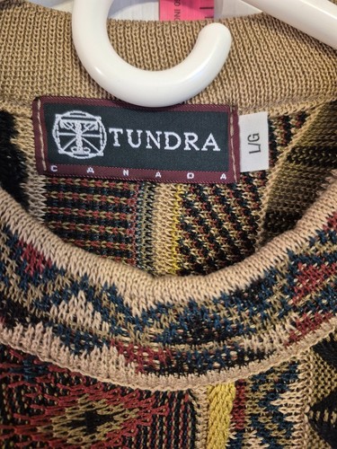 Vintage Tundra NWOT NOS Men’s Multicolor 3D Sweater Lg - photo 3