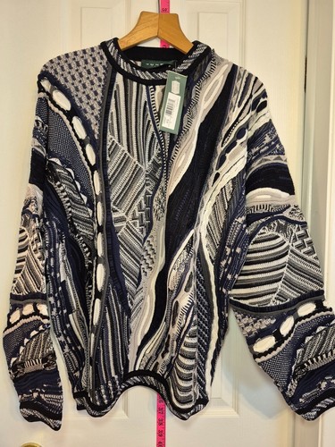 Vtg NOS NWT Tundra Patterned 3D Coogi Style Sweater Large - photo 4
