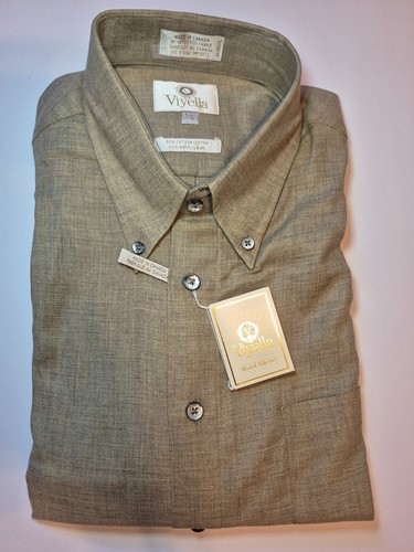 Viyella New NWT Men's Button-Down Shirt Taupe/Shitake Large