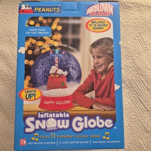 Vintage Gemmy Peanuts Snoopy 15" Inflatable Snow Globe 2006 - photo 4