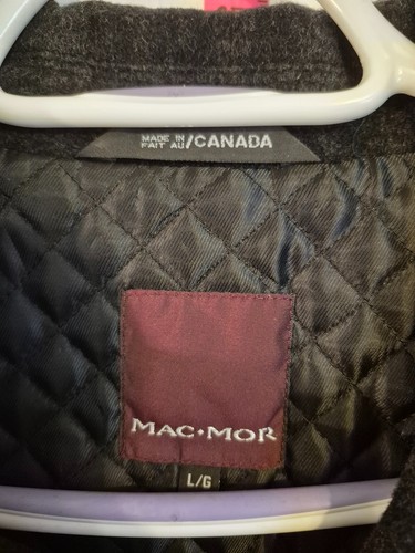 Vintage Mac Mor Canada Men's Gray Plaid Pea Coat Large NWOT - photo 3