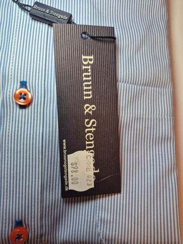 Vintage NWT Men’s Light Blue Pinstripe Dress Shirt 42 16.5 - photo 5