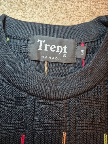 Vtg NWOT Men's Black Textured Crewneck Sweater Large - photo 2