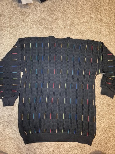 Vtg NWOT Men's Black Textured Crewneck Sweater Large - photo 5
