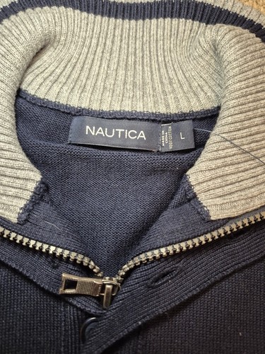 Vintage NWT Nautica Men’s Navy Quarter-Zip Sweater - Large - photo 4