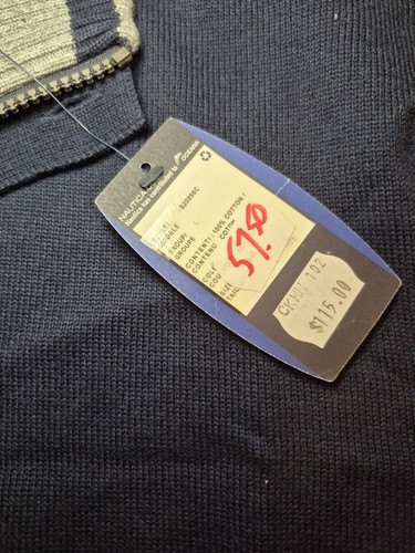 Vintage NWT Nautica Men’s Navy Quarter-Zip Sweater - Large - photo 5