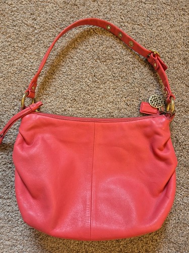 Vintage Coach Coral Leather Shoulder Bag - Women's Stylish Hobo