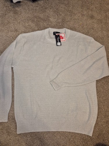 Vtg NWT Tosani Canada Beige Textured Crewneck Sweater Large