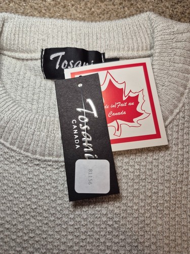 Vtg NWT Tosani Canada Beige Textured Crewneck Sweater Large - photo 2