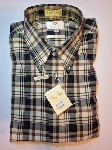 Viyella New NWT Men's Plaid Button-Down Shirt Brown Large