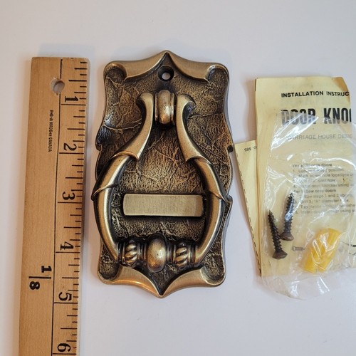 Vintage Amerock Carriage Brass Door Knocker with Installation Ki