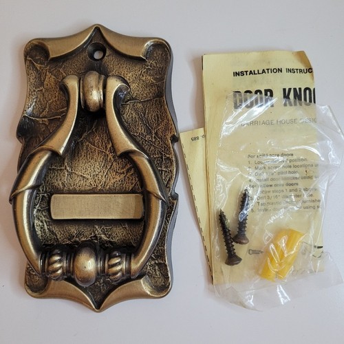 Vintage Amerock Carriage Brass Door Knocker with Installation Ki - photo 2