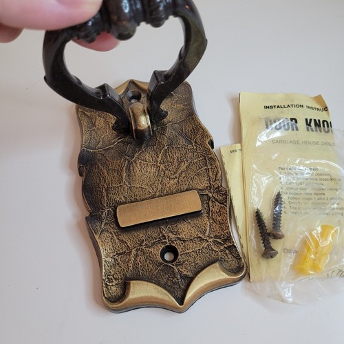 Vintage Amerock Carriage Brass Door Knocker with Installation Ki - photo 3