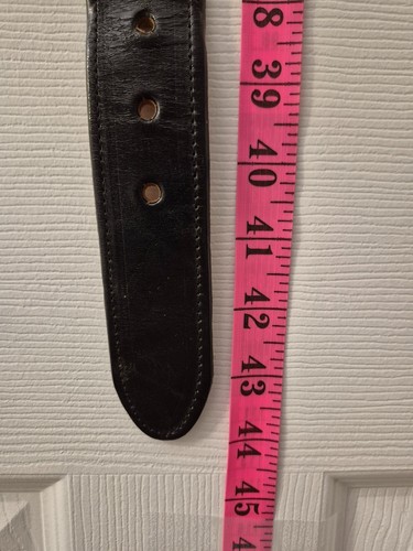 Vintage Men's Black Leather Belt with Multicolour Stitching 38 - photo 4