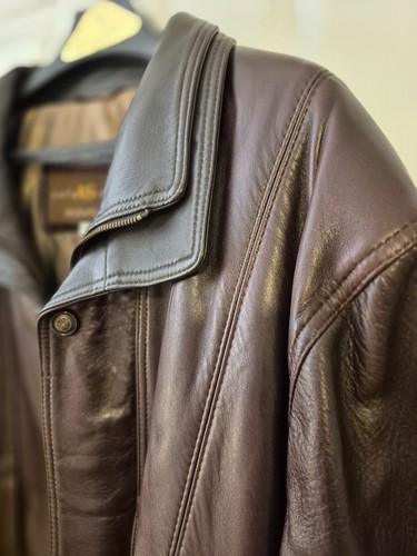 Vintage NWOT A&S Canada Men's Leather Bomber Jacket in Dark Brow - photo 4