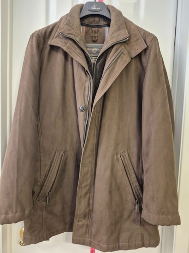 Vintage NWOT Bugatti Brown Suede-Look Lined Jacket Coat 42R