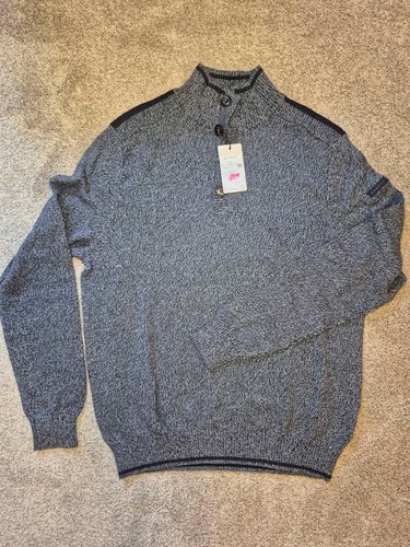 Vintage NOS NWT Bugatti Men's Grey Luxury Knit Sweater Size Larg