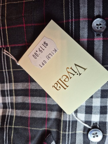 Viyella Men's Black Plaid Button-Down Shirt with Red Accent Vint - photo 3