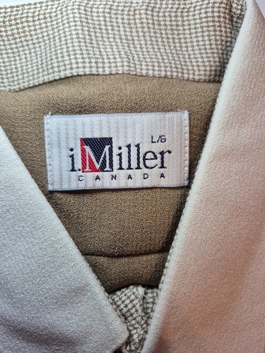 Vintage NWT iMiller Men’s Cream & Brown Knit Button-Up S/S Large - photo 2