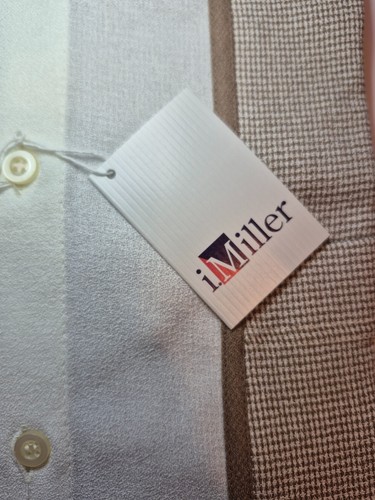 Vintage NWT iMiller Men’s Cream & Brown Knit Button-Up S/S Large - photo 3