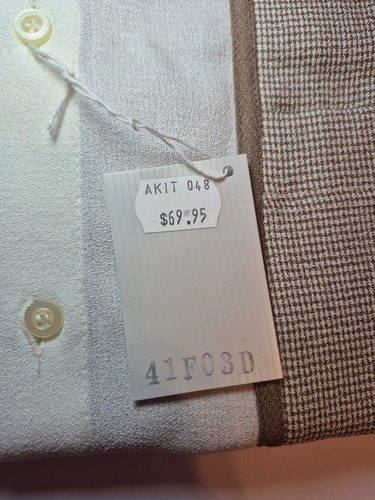Vintage NWT iMiller Men’s Cream & Brown Knit Button-Up S/S Large - photo 5