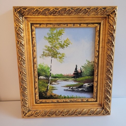 Vintage Oil On Canvas Untitled Landscape Signed R. Karon - photo 2