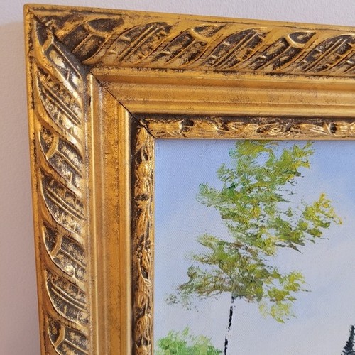 Vintage Oil On Canvas Untitled Landscape Signed R. Karon - photo 4
