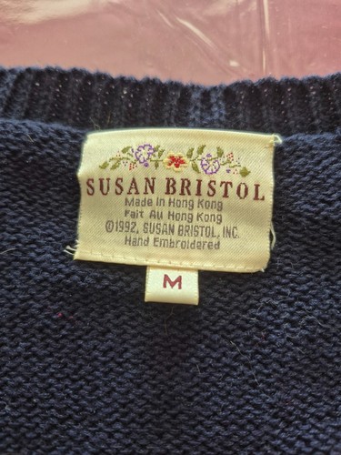 Vintage Susan Bristol Navy Cardigan Sweater with Mitten Pockets - photo 2