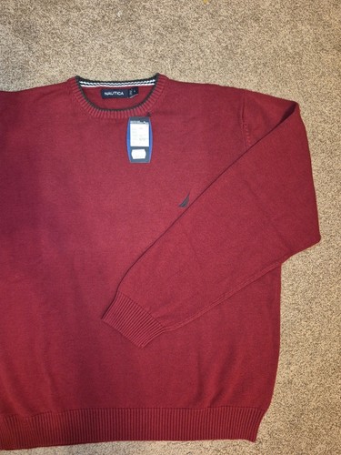Vtg NWT New Nautica Men's Crewneck Sweater Red Cotton Size Large - photo 3