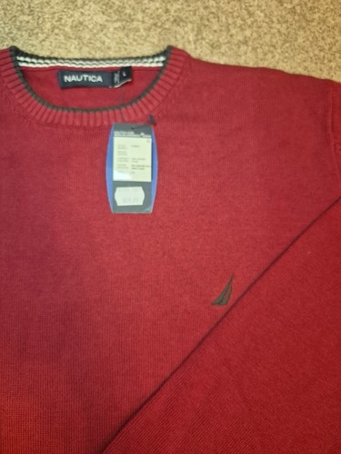 Vtg NWT New Nautica Men's Crewneck Sweater Red Cotton Size Large - photo 4
