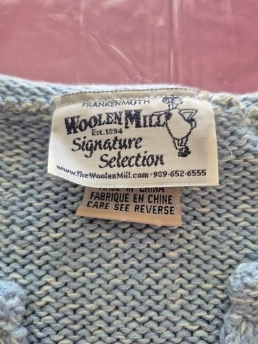 Vintage Women's Light Blue Holiday Christmas Sweater Snowmen Emb - photo 3