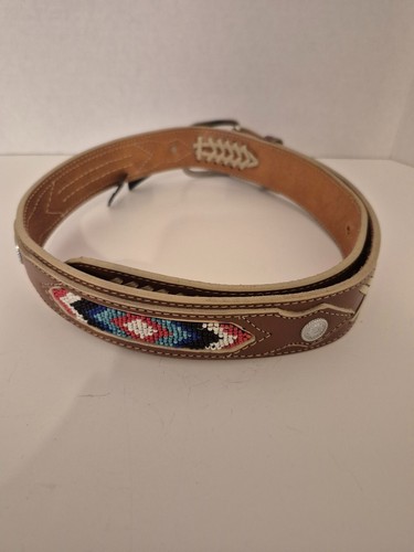 Vtg Circle Y Of Yoakum Texas Brown Leather Men's Belt 38