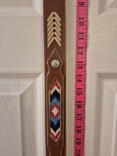 Vtg Circle Y Of Yoakum Texas Brown Leather Men's Belt 38 - photo 4